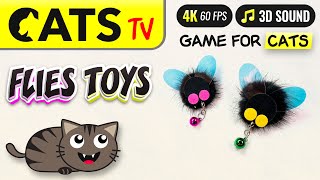 CAT TV  Flies toys for cats to watch 🪰😻🎶 4K 🔴 3 HOURS [upl. by Aikim]