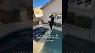 This is how you pressure wash a backyard pool deck amp epoxy garage step by step powerwashing [upl. by Llertram]