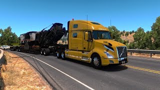 VOLVO VNL 760 2019  California  Transportando Maquinaria Pesada  Lowboy Jeep dolly y Stinger [upl. by Breban877]