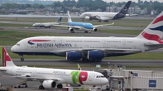 2 hours Boston Logan Airport  🇺🇸 Plane Spotting RUSH HOUR Heavy traffic Landing Take off [upl. by Milzie582]