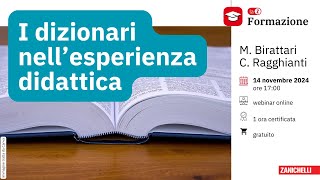 Webinar  I dizionari nellesperienza didattica [upl. by Attesoj]