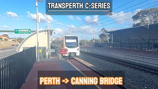 Transperth Mandurah Line  Transperth Cseries  Perth  Canning bridge [upl. by Kirbee402]