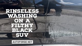 1st Time Rinseless Washer Learns On Filthy Black Paint Rinseless Wash Introduction Car Washing [upl. by Bamby660]