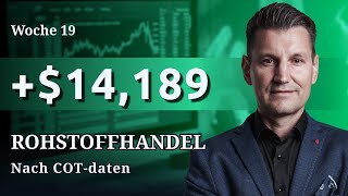 14189  Wochengewinn mit Rohstoff und Futureshandel nach COT Daten Tradesauswertung KW19 [upl. by Edualc]