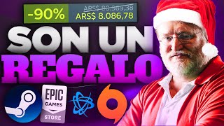 Las MEJORES OFERTAS Navideñas de Steam Epic Games Origin y más 💸 Resumen Steam Winter Sale 2023 [upl. by Draner]