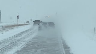 2172024 I25 WY whiteout conditions [upl. by Eduino]