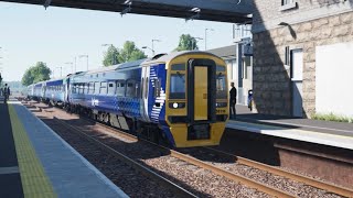 Double ScotRail Class 158 Arriving and Departing Markinch  TSW4 [upl. by Ardnajela835]