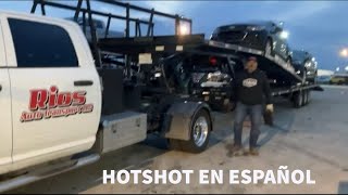 Transportando carros hasta noche Hotshot en Español en California 12 hora día 😣 [upl. by Levania64]