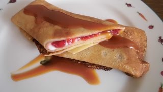 Crêpes con mermelada de fresas casera chantilly y salsa toffee [upl. by Amice]