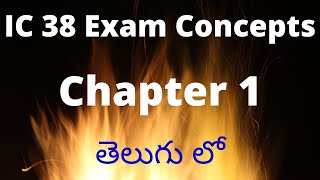 IC 38 EXAM CONCEPTS IN TELUGU  CHAPTER 1 [upl. by Lesirg]