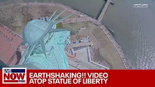 WATCH Statue of Liberty heavy shaking during earthquake  LiveNOW from FOX [upl. by Ahsenroc652]