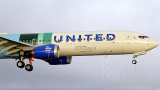 United Airlines 737 MAX 10 ecoDemonstrator Explorer Landing At Paine Field [upl. by Aivart]