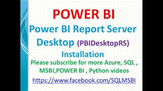 Power BI Report server Desktop Installation  power bi desktop installation  pbidesktoprs install [upl. by Shepherd]