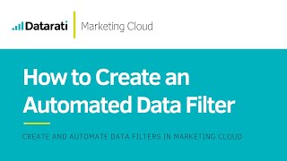 How to Create and Automate Data Extension Filters in Salesforce Marketing Cloud [upl. by Naitsirhk]