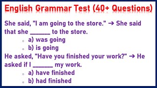 English Grammar Test 40 Questions [upl. by Alyac670]