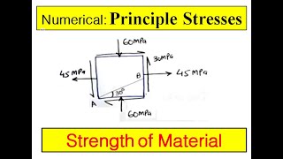 Principal Stress and Max shear Stress Example Stress Transformation Strength of Material [upl. by Emmery548]