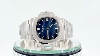 Patek Philippe 58111G001 Nautilus Blue Dial White Gold Watch [upl. by Rambert]