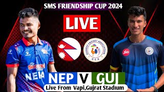 NEPAL VS GUJRAT TRIANGULAR T20 SERIES 2024 LIVE  NEPA TOUR OF INDIA 2024 NEP VS GUJ 1ST T20 [upl. by Anamuj]