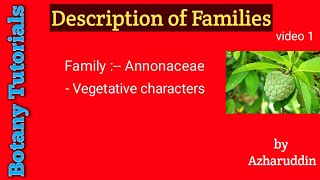 Annonaceae family vegetative characterspart1 [upl. by Inimak]