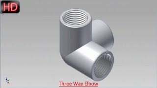 Three Way Elbow Video Tutorial Autodesk Inventor [upl. by Howard]