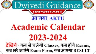 Academic Calendar 20232024 aktu news aktu latest news aktu odd sem classes aktu exam news [upl. by Ajdan524]