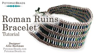 Roman Ruins Bracelet DIY Jewelry Making Tutorial by PotomacBeads [upl. by Zelle]