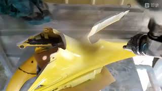 Kawasaki Fury 125 Full Fairings Repaint [upl. by Kcolttam]