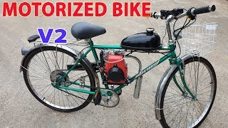 Build a Motorized Bike at home  v2  Using 4Stroke 49cc Engine  Tutorial [upl. by Wiersma977]