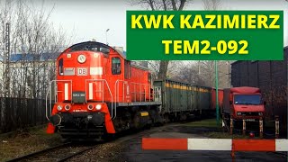 TEM2092 wpycha skład węglarek na KWK KazimierzJuliusz 13122013r [upl. by Tonjes]