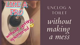 HOW TO UNCLOG A TOILET WITH A PLUNGER Shorts youtubeshorts [upl. by Irual]