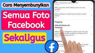 Cara Menyembunyikan Semua Foto Facebook Sekaligus 2023  Sembunyikan Foto Facebook Pembaruan Baru [upl. by Asirram]