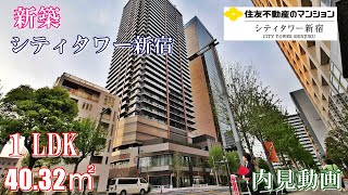 西新宿新築高級分譲タワーマンション『シティタワー新宿』１LDK・4032㎡・賃貸内見動画（多彩な共用施設アリ） [upl. by Atekahs110]