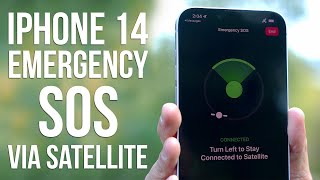 iPhone 14 Emergency SOS via Satellite HandsOn amp First Impressions [upl. by Aizatsana]