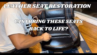 LEATHER SEAT RESTORATION  BMW SEAT SWAP IN A 71 CHEVELLE RESTOMOD [upl. by Arahat]