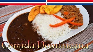 Receta Comida Dominicana Arroz Blanco Habichuelas Negras Carne Molida  Cocinando con Yolanda [upl. by Egrog]