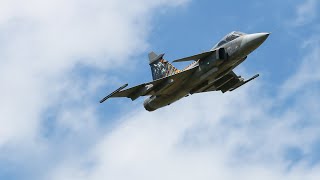 Czech Air Force Saab JAS39 Gripen demo at Baltic International Airshow [upl. by Nileak]