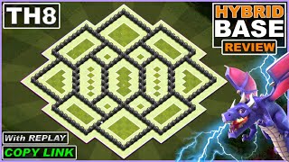 The BEST TH8 HYBRIDTROPHY DEFENSE Base 2022  TH8 Hybrid Base Design COPY LINK  Clash of Clans [upl. by Oba]