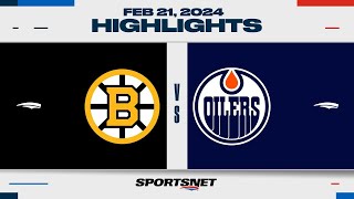 NHL Highlights  Bruins vs Oilers  February 21 2024 [upl. by Burford173]