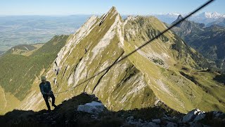 Via Ferrata Gantrisch  overhanging walls [upl. by Babette755]