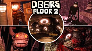 FLOOR 2 ENDING  ALL CUTSCENES amp BOSSES  DOORS Floor 2 Update The Mines [upl. by Riley]