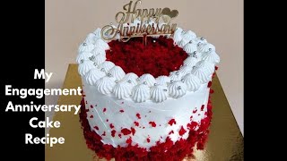 My Engagement Anniversary Cake Recipe  Red Velvet cake sponge  KITCHEN DIARIES [upl. by Gannes486]