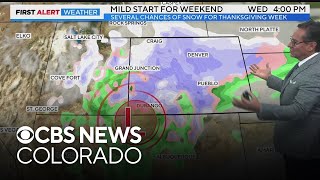 A mild Colorado weekend before several storm systems bring back snow before Thanksgiving [upl. by Elehcor466]