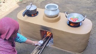 How to make multiple Clay Stove । Primitive Technology of Outdoor Chulha ।Village stove makingviral [upl. by Madora]