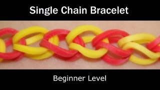 Rainbow Loom® Single Chain Bracelet  Lesson 1 [upl. by Ejrog750]