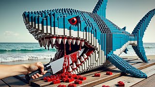 How to Make Pefect Massive Shark Recipe IRL  Lego Cooking Stop Motion vs ASMR [upl. by Kelam]