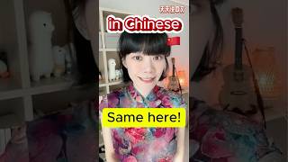 “Same here”【In Chinese】🇨🇳 learnchinese forbeginners [upl. by Dihsar]