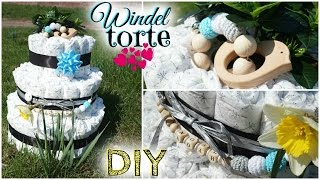 Windeltorte als Geschenk zur Geburt  DIY StepbyStep Anleitung [upl. by Radloff]