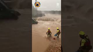 Dramatic rescues as deadly flash floods hit Spains Valencia region  ABC News [upl. by Ahsienom]