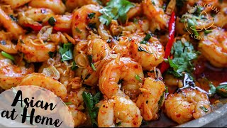 4 Minutes Spicy Garlic Shrimp [upl. by Jareen80]