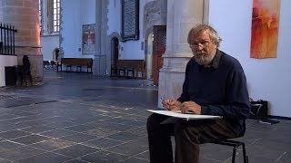 Kunstschilder Henk Helmantel in Grote Kerk aan het werk [upl. by Arline833]